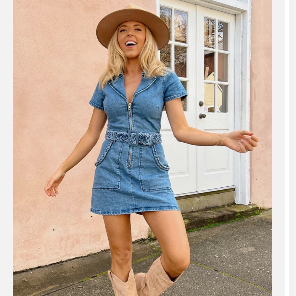 Show Me Your MuMu Denim Blue Mini Dress